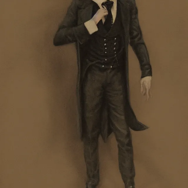 Prompt: photorealistic sepia portrait of a 1 9 2 0 s era male magician, well dressed, long - tailed tuxedo coat, in the style of dave dorman, atmospheric lighting, dark, brooding, painted, intricate, ultra detailed, well composed, best on artstation, cgsociety, epic, stunning, gorgeous, intricate detail, much wow, masterpiece