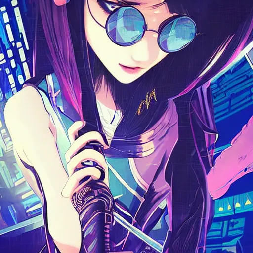 Image similar to Frequency indie album cover, luxury advertisement, indigo filter, blue and black colors. highly detailed post-cyberpunk sci-fi close-up schoolgirl in asian city in style of cytus and deemo, mysterious vibes, by Ilya Kuvshinov, by Greg Tocchini, nier:automata, set in half-life 2, beautiful with eerie vibes, very inspirational, very stylish, with gradients, surrealistic, dystopia, postapocalyptic vibes, depth of field, mist, rich cinematic atmosphere, perfect digital art, mystical journey in strange world, beautiful dramatic dark moody tones and studio lighting, shadows, bastion game, arthouse