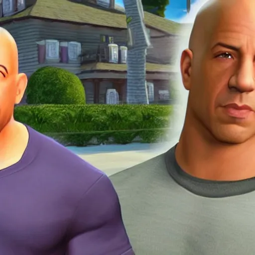 Image similar to vin diesel as a sims character