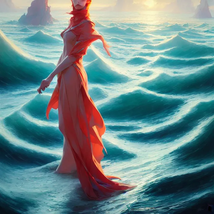 Prompt: style artgerm, joshua middleton, jeremy lipking, a castle of coral, very long spires, water swirling, detailed, ocean background setting, volumetric lighting