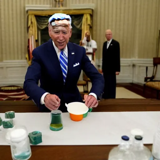 Prompt: joe biden doing chemical experiment