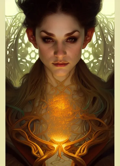 Image similar to symmetry portrait of leprechaun, intricate, elegant, highly detailed, digital painting, artstation, concept art, smooth, sharp focus, illustration, art by artgerm and greg rutkowski and alphonse mucha, 8 k