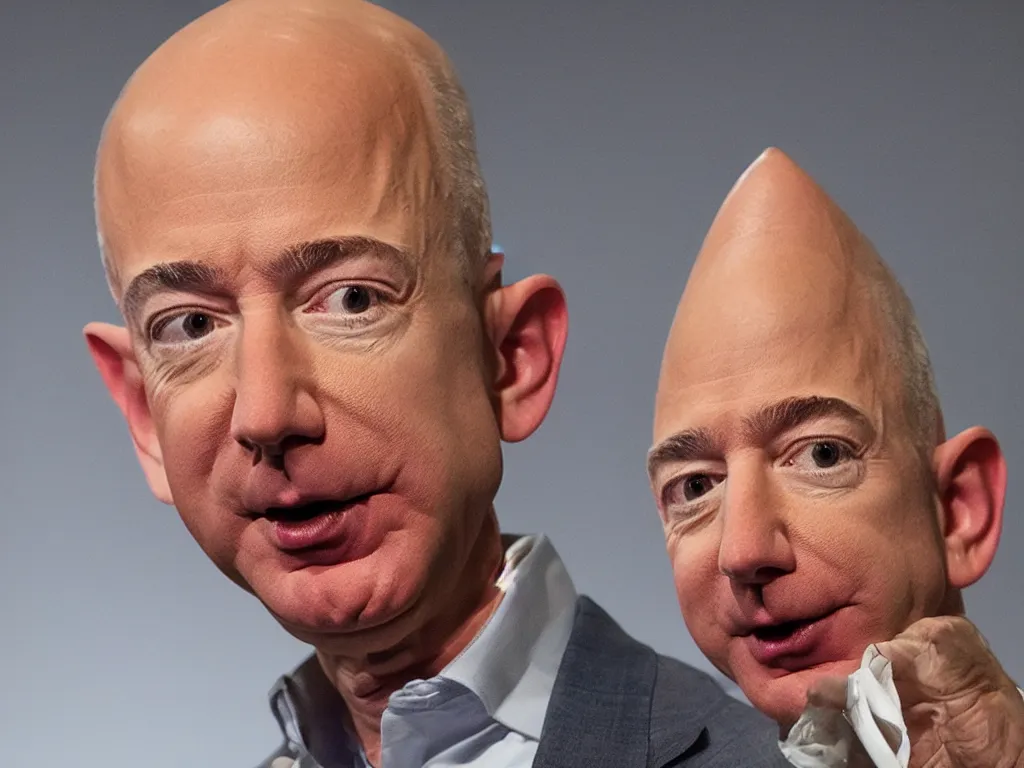 Image similar to jeff bezos as a conehead