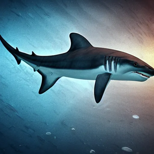 Prompt: prehistoric shark, 8 k, sharp focus, high details, underwater, dark, scary, thalassophobia, realistic