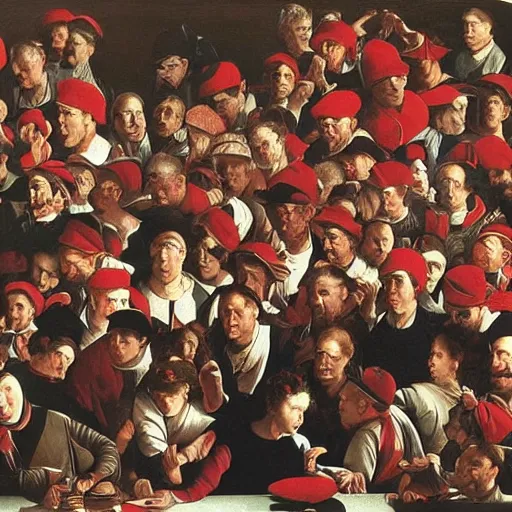 Prompt: a photo of where's wally, by caravaggio