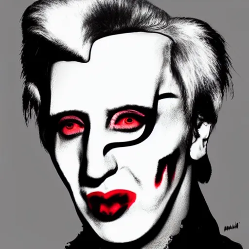 Prompt: andy warhol as marilyn manson