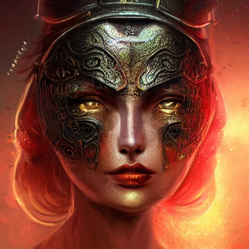 Prompt: portrait knights of Zodiac girl+smoky eyes, metalic black and red mirror reflected armor, in ruined Agora of Athens, black magic, ssci-fi, fantasy, intricate, very very beautiful, elegant, golden light, highly detailed, digital painting, artstation, concept art, smooth, sharp focus, illustration, art by tian zi and WLOP and alphonse mucha