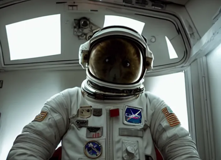 Image similar to film still of anthropomorphic anthropomorphic lama as astronaut in interstellar, 4 k