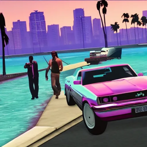 Prompt: grand theft auto 6 vice city gameplay