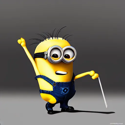 Image similar to an epic painting minion going to office work in new suite and tie, pencil drawing, perfect composition, golden ratio, beautiful detailed, photorealistic, digital painting, concept art, smooth, sharp focus, illustration, artstation trending, octane render, unreal engine