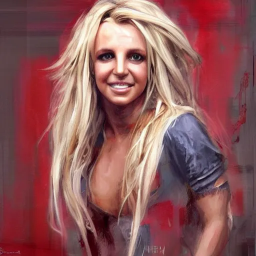 Prompt: britney spears and emma morphed together, hybrid, jeremy mann painting