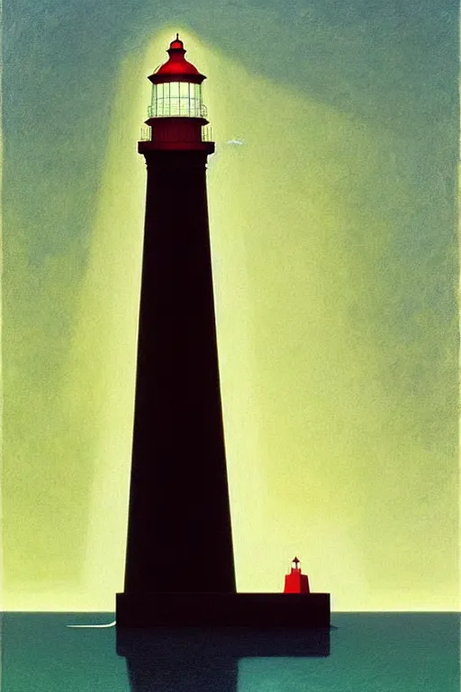 Image similar to the lighthouse, edward hopper and james gilleard zdzislaw beksisnski higly detailed