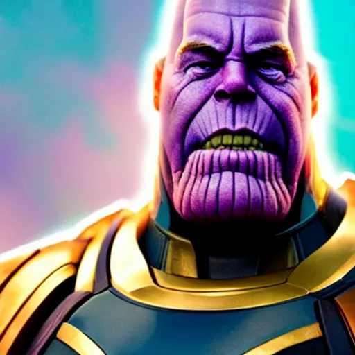 Image similar to a full character portrait of elon musk as thanos, the pixar adaptation,