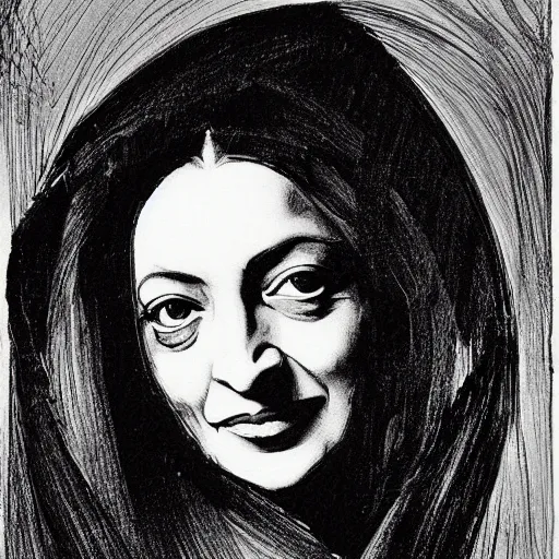 Image similar to sketch for Zaha Hadid portrait by da vinci