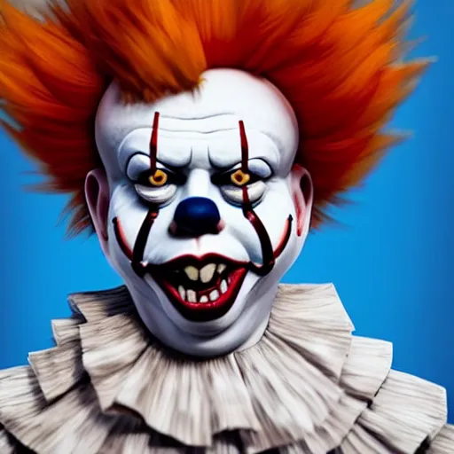 Prompt: Boris Johnson with Pennywise body, realistic artstyle, wide shot, dramatic lighting, octane render, hyperrealistic, high quality, highly detailed, HD, beautiful, cinematic, 8k, unreal engine, facial accuracy, symmetrical