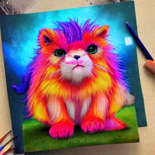 a cute fluffy vibrant fantasy creature | Stable Diffusion | OpenArt