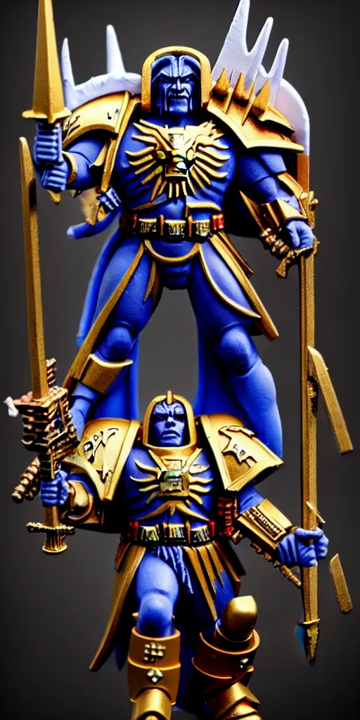 Image similar to mr beast as god emperor of mankind, warhammer 4 0 k, dark, dystopian, highly detailed