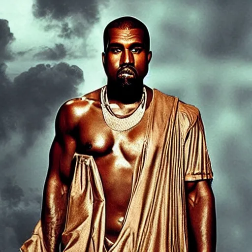 Image similar to kanye west as a greek god