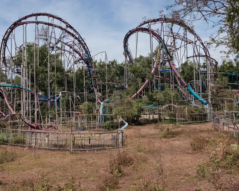 Image similar to a abandoned theme park