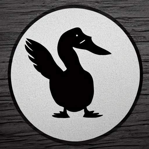 Image similar to logo of an angry goose in a circle