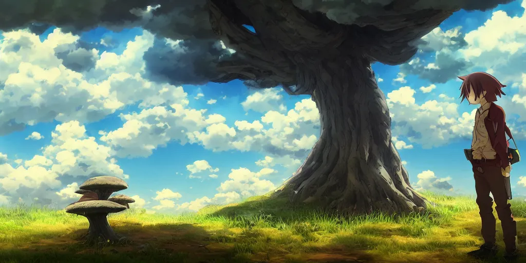 isekai masterpiece anime boy standing tree log | Stable Diffusion | OpenArt