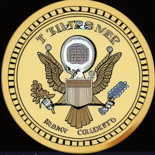 Prompt: Trump coin crypto currency logo, Vector Image