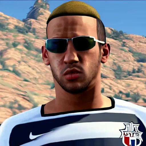 Image similar to character screenshot of neymar in grand theft auto, gta v