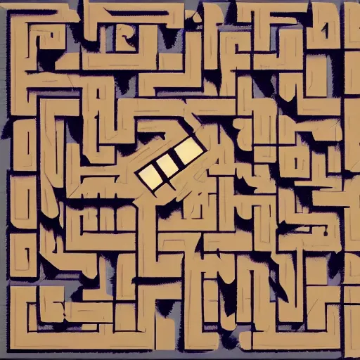 Prompt: insanely 3 d hedge maze labyrinth by albert gleizes