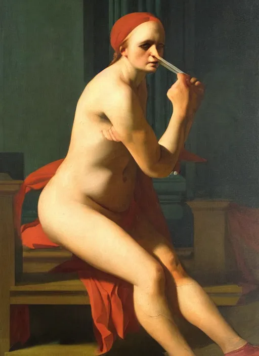 Prompt: Woman expressing deep hate, painting in classicism style