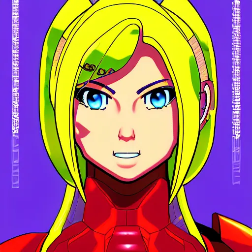 Image similar to Samus Portrait KKG Artbook by ZeroNis, Character Design MMRPG Job System