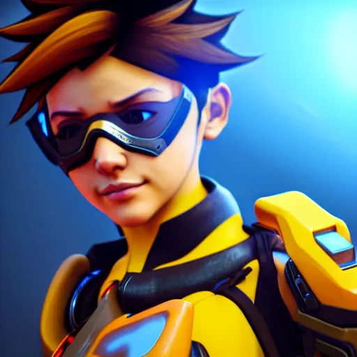 Prompt: tracer from overwatch as child, overwatch design, octane render, 4 k, ingame shot