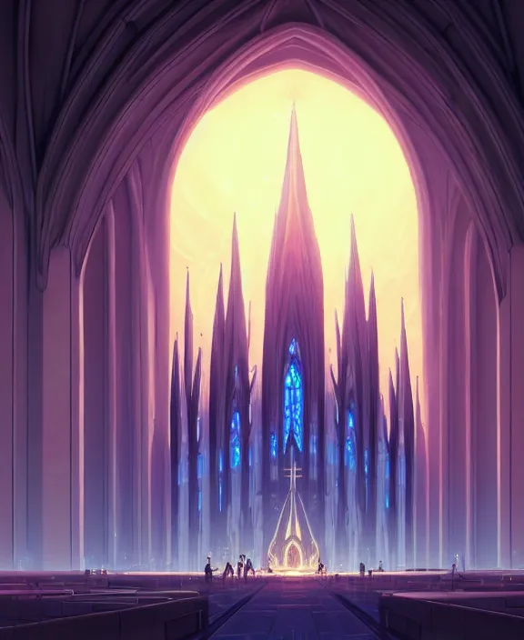 Prompt: simplicity, a cathedral made out of elegant biological forms, in the style of a spaceship, magic spells, by dan mumford, yusuke murata, makoto shinkai, ross tran, cinematic, unreal engine, cel shaded, featured on artstation, pixiv