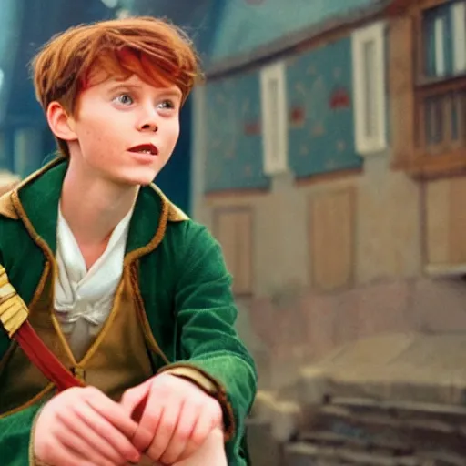 Prompt: peter pan as a protagonist in a Wes Anderson film