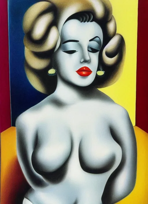 Image similar to Marilyn Monroe, a portrait by Fernando Botero