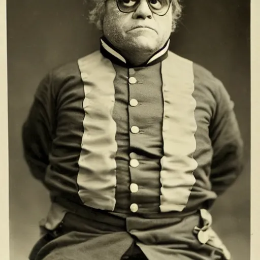 Image similar to portrait photograph of danny devito as a civil war confederate general