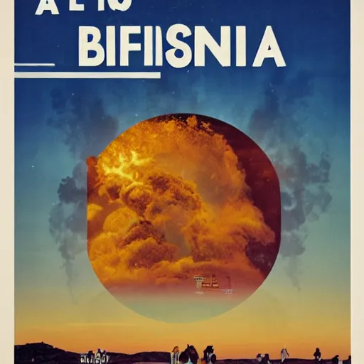 Prompt: a poster for a holiday in ibiza, where the island is burnt due to global warming, realistic, dystopian