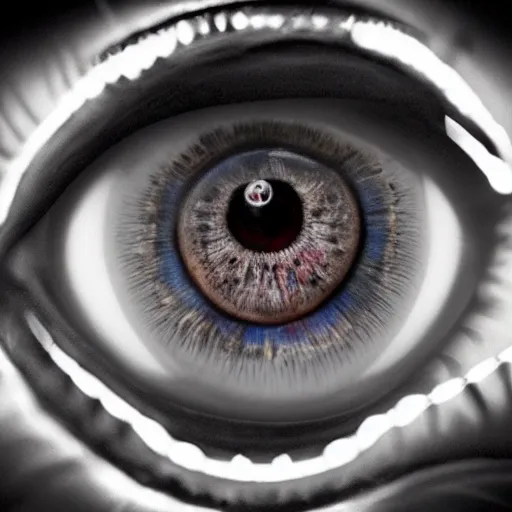 Image similar to eyeballs with sharp teeth, detailed, 4k resolution, reflections, high quality