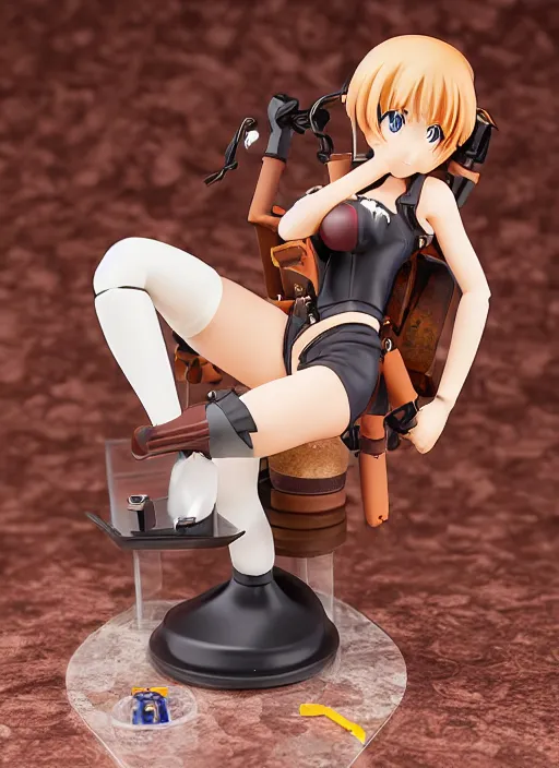 Image similar to an anime model kit of a girl made of root beer, anime PVC Figure, garage kit