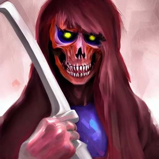 Image similar to Rainbow Grim Reaper, muscled, Pride, artstation