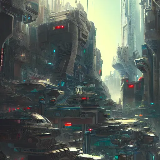 Image similar to Persian empire futuristic cyberpunk city, large scale epic trending on artstation