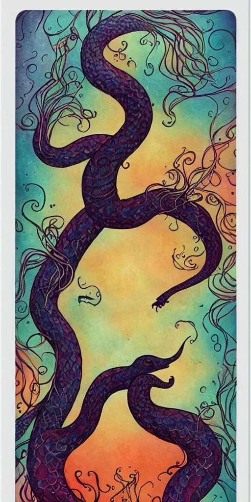 Greeting Card, Love, 2 Affectionate Serpents, By Kelly | Stable ...