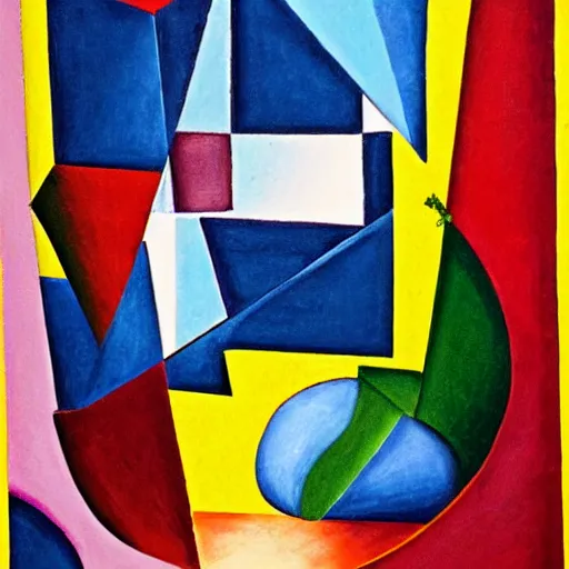 Image similar to serendipity, cubism painting