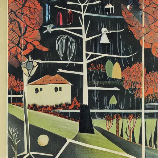 Image similar to A Landscape by Hilma af Klinti and Charles Addams