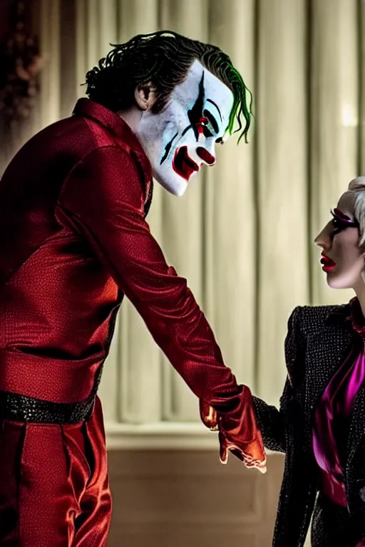 joaquin phoenix joker with harley queen lady gaga, | Stable Diffusion ...