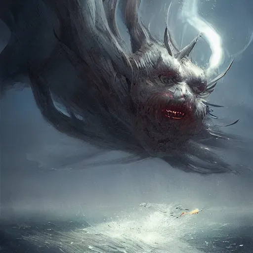 Image similar to a terrifying wind monster by greg rutkowski