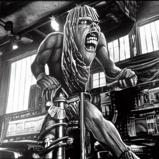 Image similar to Iron Maiden Eddie working on Wall Street