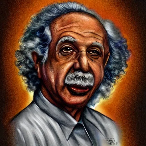 Prompt: pakistani einstein portrait