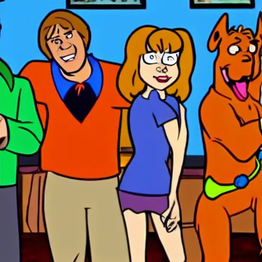 Image similar to it's always sunny in philadelphia, scooby doo cartoon style