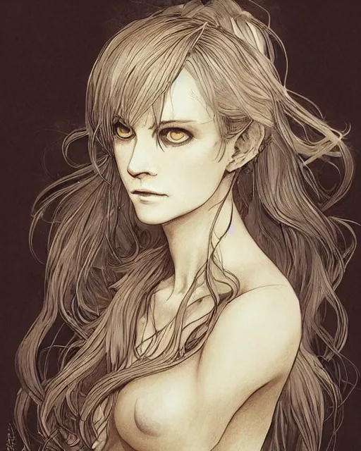 Prompt: portrait of a ranni the witch from elden ring, elegant, beautiful, mesmerizing, concept art, fancy clothing, highly detailed, artstation, behance, deviantart, trending, ayami kojima, shinichi sakamoto, kaoru mori