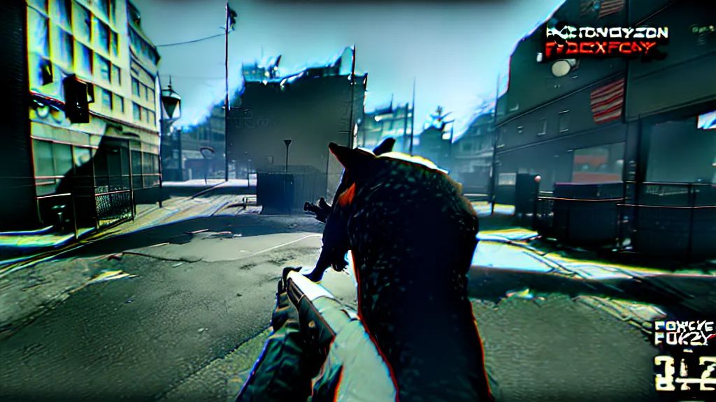 Image similar to screenshot from the pc game payday 2 demonstrating the fursuit unlock - hoxton? more like foxton.